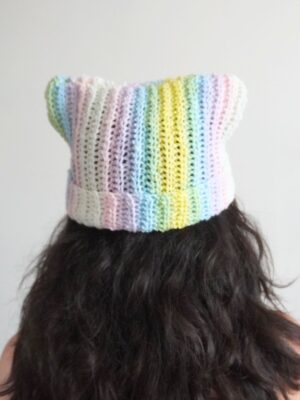 Gorrito Beanie con Orejas Crochet